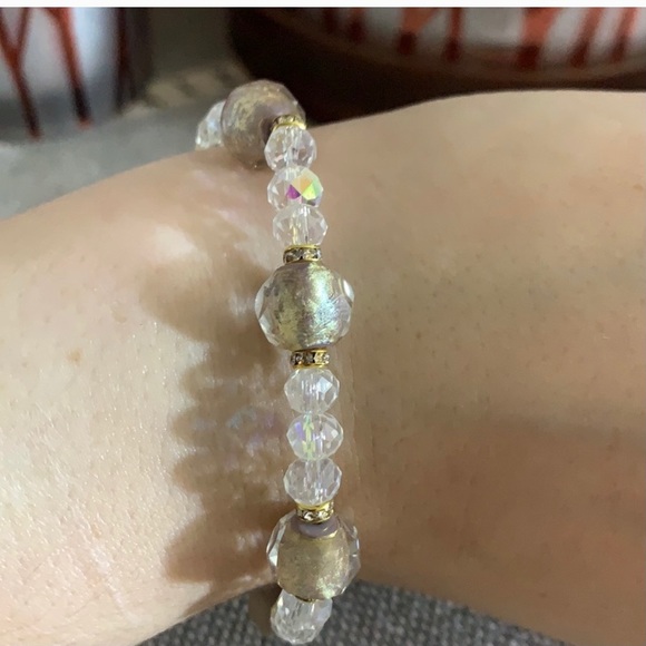 Handmade Pink Champagne Necklace & Bracelet Set - Picture 4 of 7